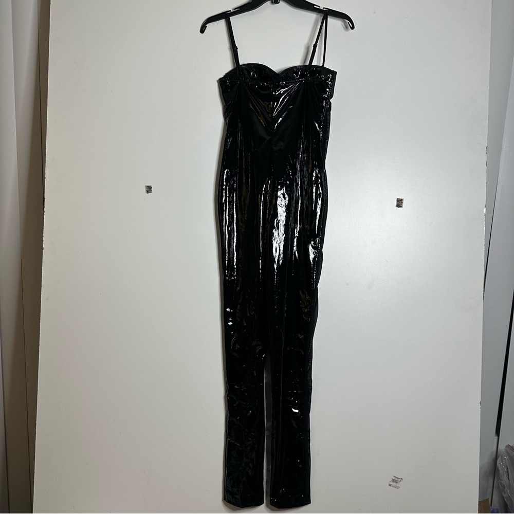 Fashion Nova just my luck black latex jumpsuit - Picture 4 of 4